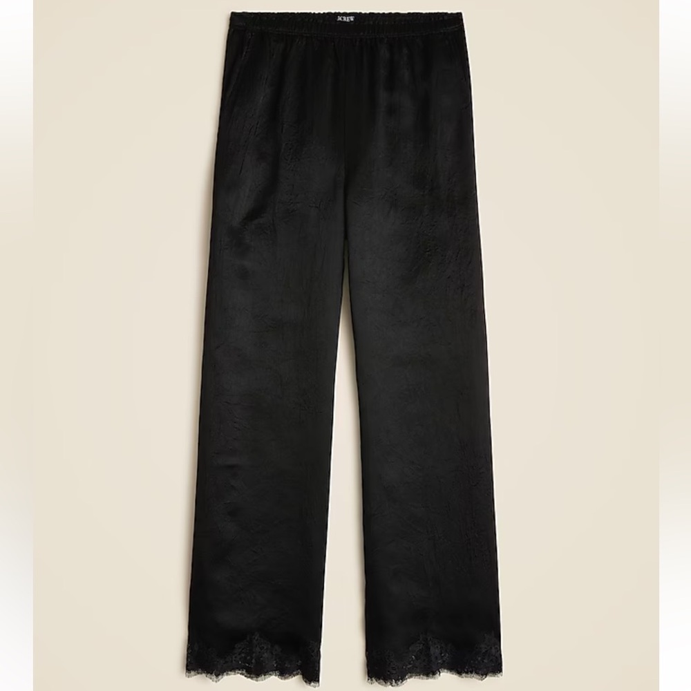 J Crew Stratus Lace Trimmed Pant Satin